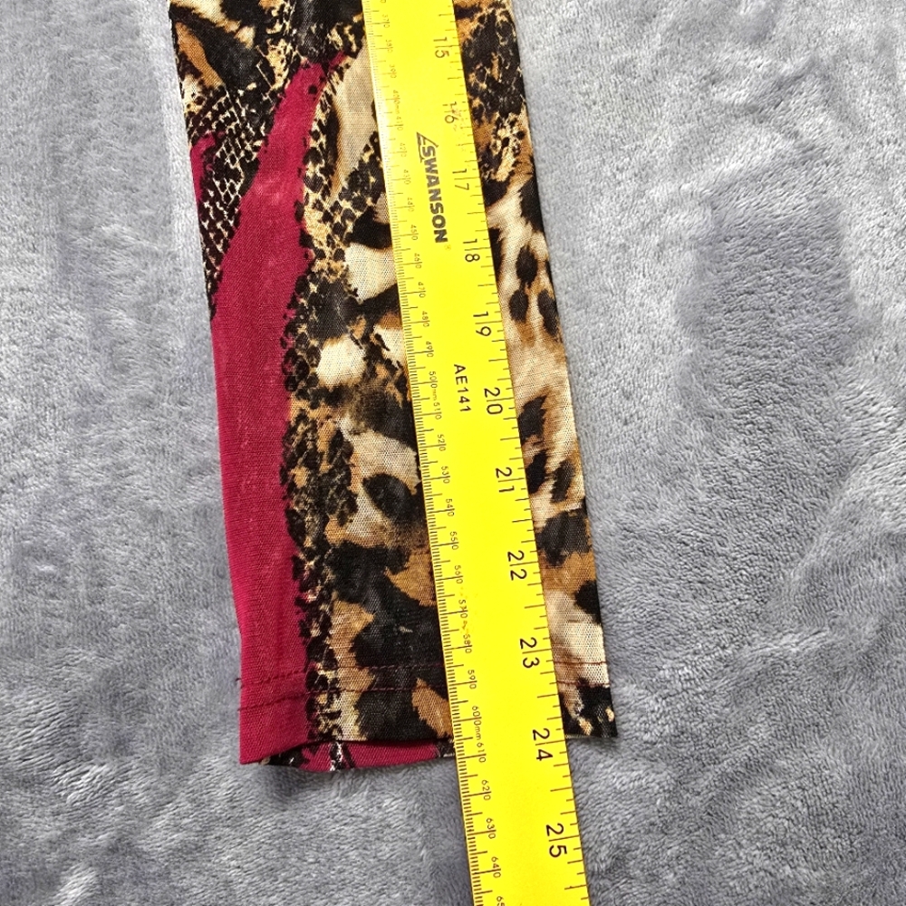 2/$30 H&M Sheer Snake Print Zip Front Womens Blouse Size M Office Siren - Picture 8 of 13